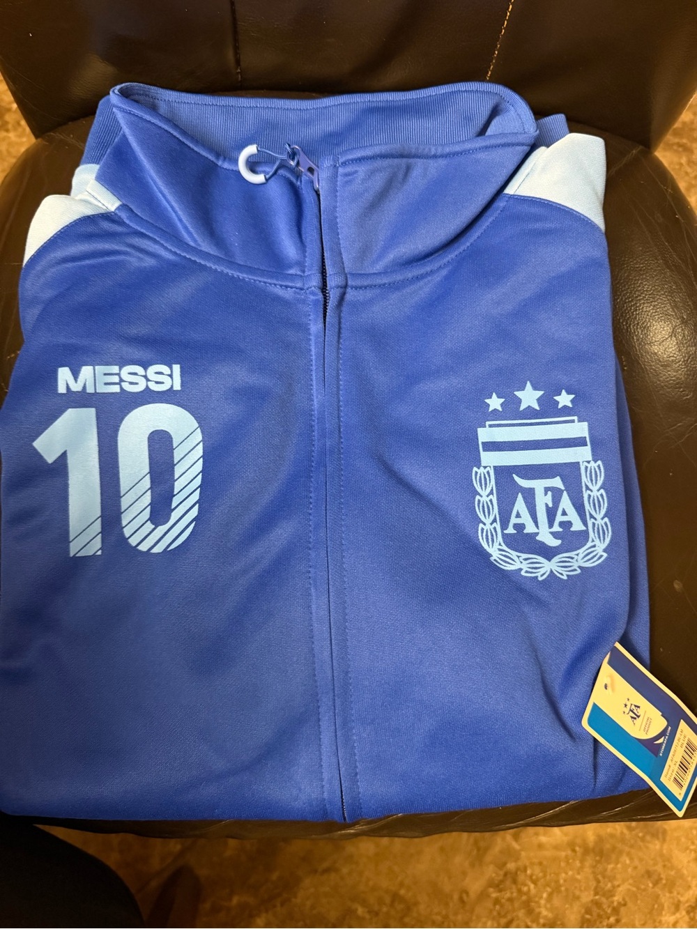 Blue Lightweight Track Jacket with AFA Crest and Number 10